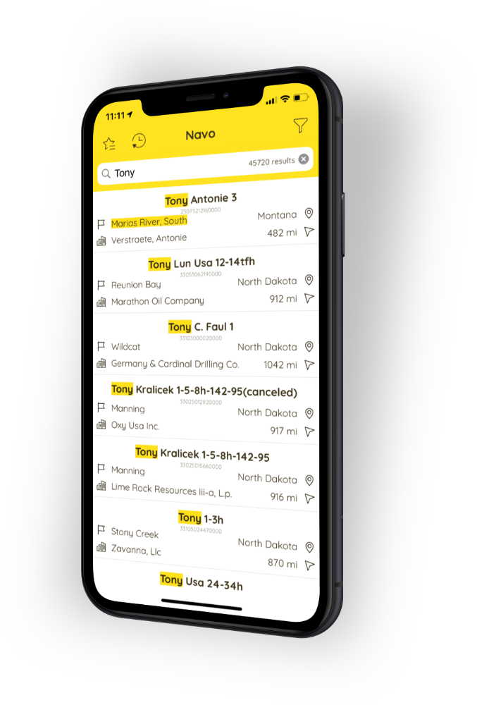 Navo App Screenshot - Searching
